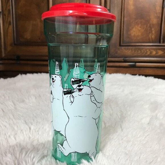 Set of 4 Vintage Coca-Cola Polar Bear Coin Bank + Magnets + Travel Cup with Lid - Picture 12 of 15